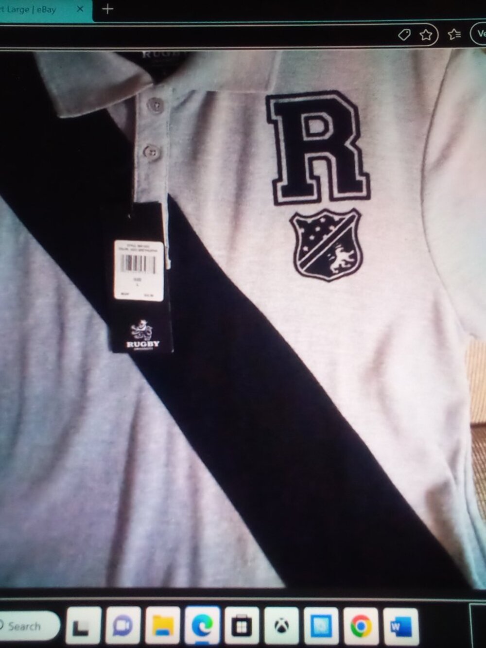 Rugby Mens Large Polo New Gray/ Blk performance and activity New 32.00 Now 14.00